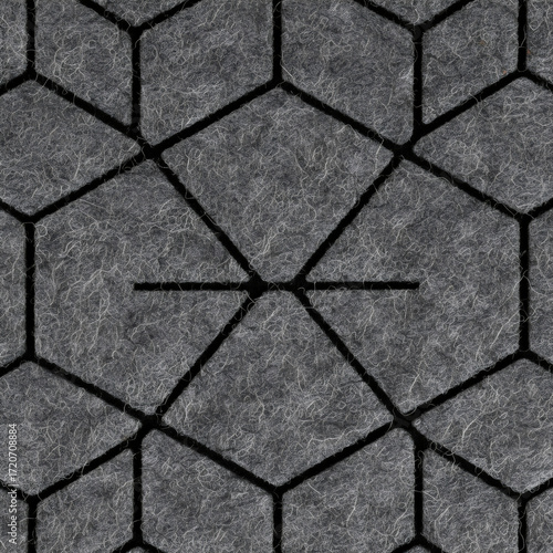 Industrial Laser Cut Acoustic Felt Material With Geometric Hexagon Pattern Texture Background
