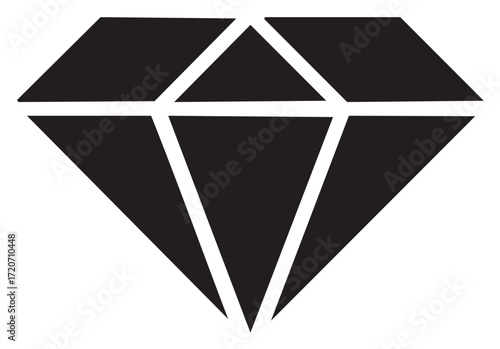 Black and White Diamond Illustration Geometric Shape Graphic Element Design