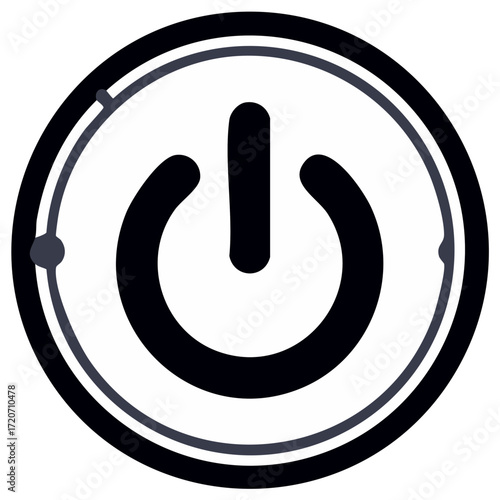Power button design with slider, graphic illustration, vector