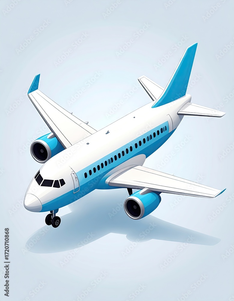 Obraz premium 3D illustration of a passenger jet