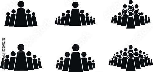 Crowd people group team community user icon vector illustration