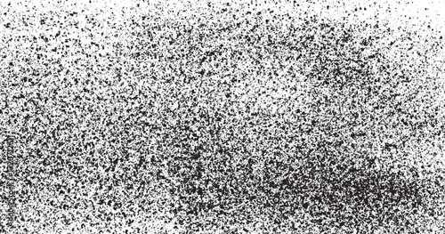 Black micro dust isolated on white background. Background with little noise  dust film grain speck grit grunge overlay on grain dot white paper noise texture with distress effect vector illustration