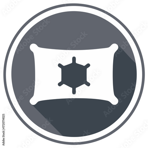 Sleep icon pillow inside a circle sleep aid