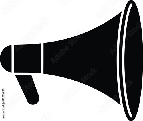 Announcer horn silhouette vector art illustration