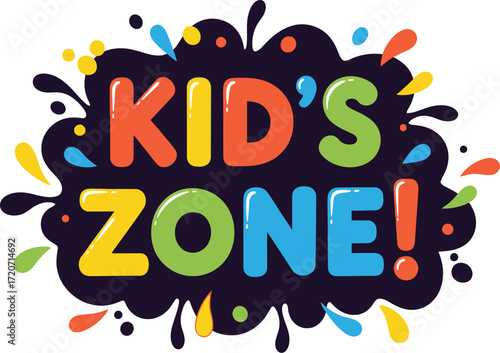 Colorful kids zone vector illustration fun activity concept