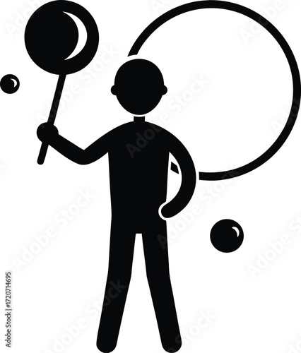 Bubble artist silhouette vector art illustration