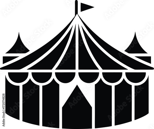 Circus arena interior silhouette vector art illustration
