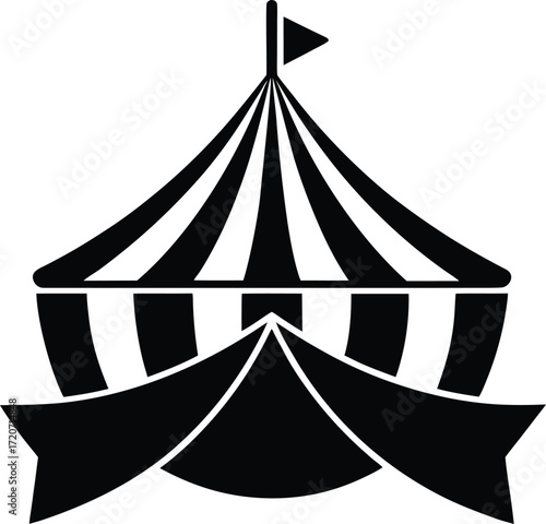 Circus banner silhouette vector art illustration