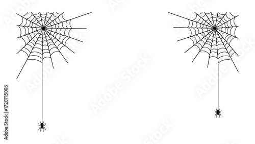 Spooky Cobweb Design: A minimalist illustration depicting intricate cobwebs, a symbol of mystery and the eerie atmosphere of a Halloween night.