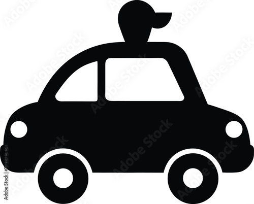Clown car tiny car silhouette vector art illustration