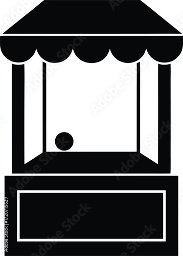 Claw machine booth silhouette vector art illustration