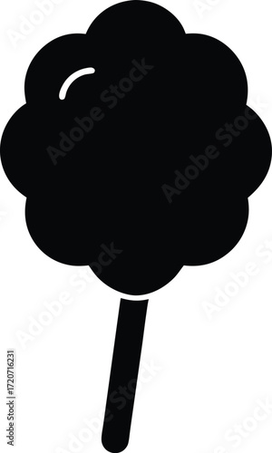 Cotton candy stick silhouette vector art illustration