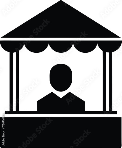 Face painting stall silhouette vector art illustration