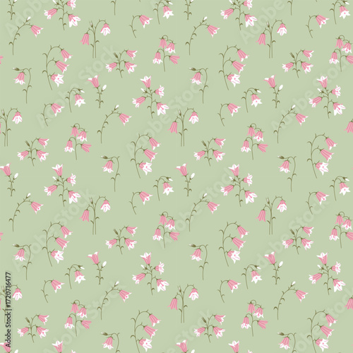 Ditsy floral seamless pattern. Small little flower pattern background. Repeat pattern. Ditsy print. Liberty style. Botanic surface design. Ditsy floral for fashion, texture, fabric, wrapping, decor