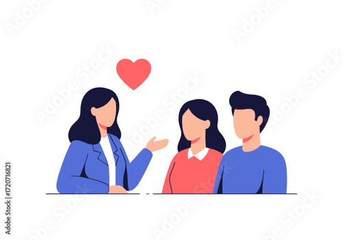 A counselor helps a couple build a stronger relationship through communication and understanding.