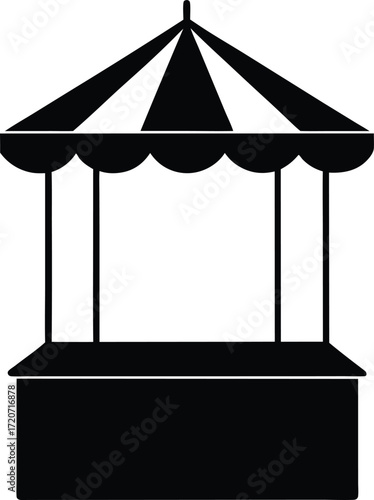 Fairground booth silhouette vector art illustration