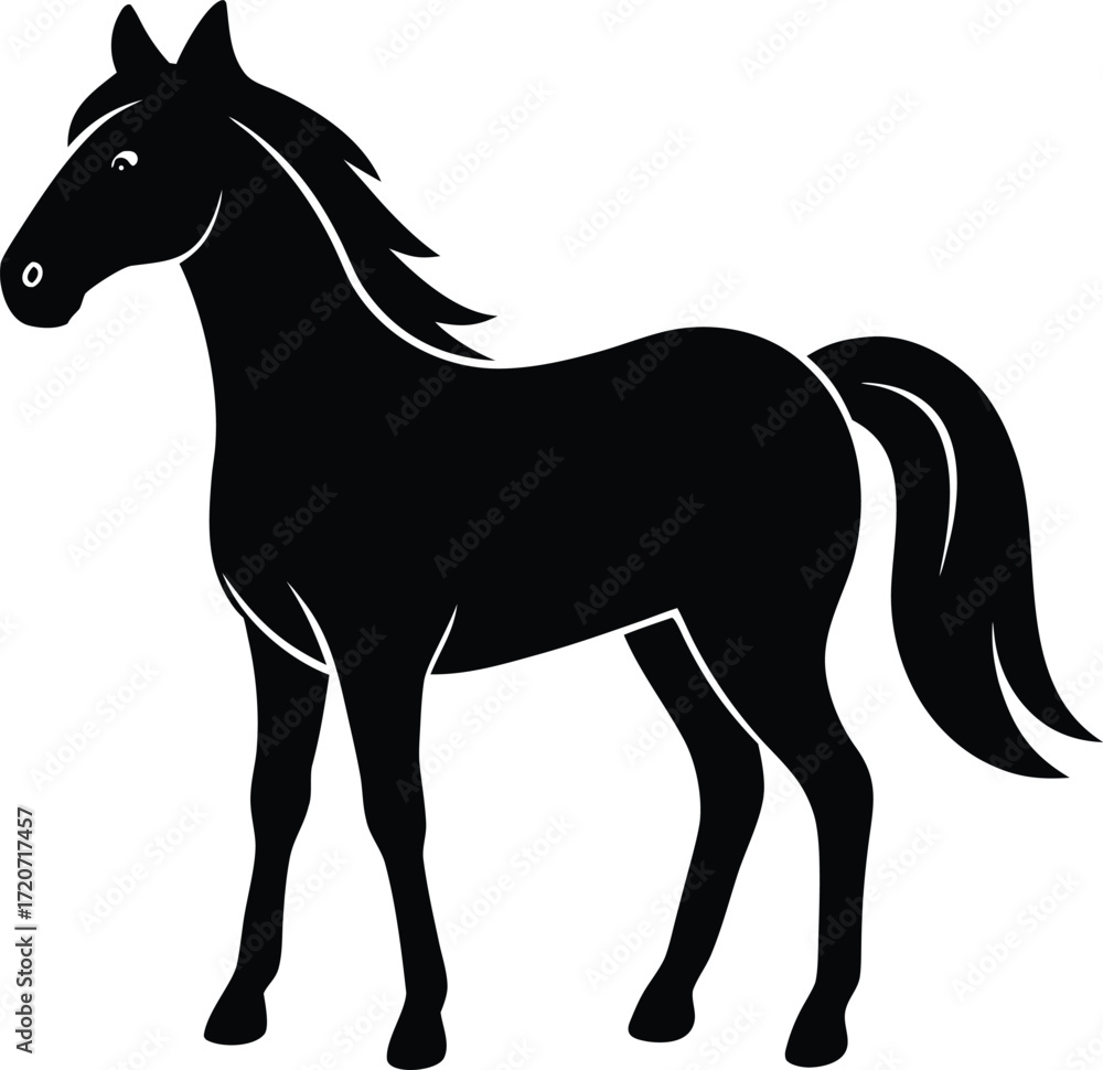 Obraz premium Horse silhouette vector art illustration
