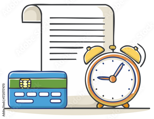 Deadline Alert Concept of Credit Card Payments and Financial Bills