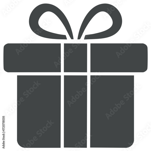 Minimalist gift box icon with a bow for holiday and celebration concepts