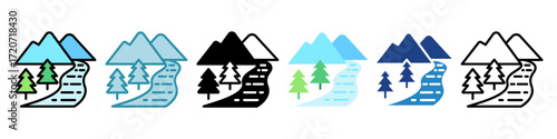 River Stream Icon Mini Illustration Icon. Use For Modern Concept, Print, Ui, Ux Kit, Web And App Development. Vector Related To Office, Education, Examination And More