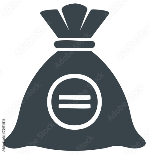 Money Bag Icon Presenting Equality Symbol Depicting Investment and Savings Concept, Financial Security Icon