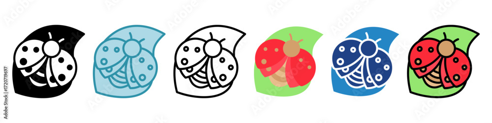 Fototapeta premium Ladybug Icon Mini Illustration Icon. Use For Modern Concept, Print, Ui, Ux Kit, Web And App Development. Vector Related To Office, Education, Examination And More