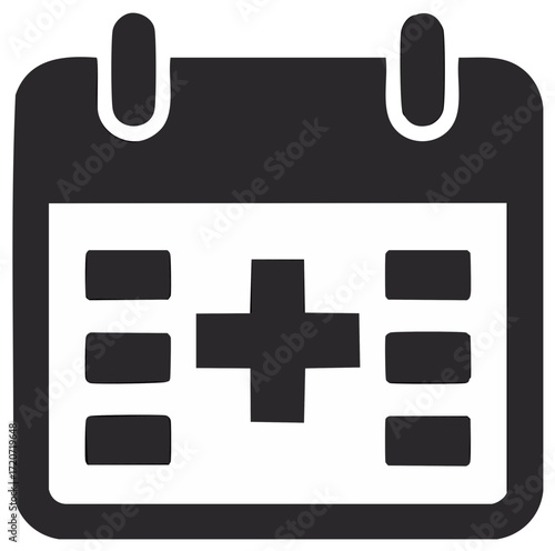 Healthcare Appointment Calendar Symbol for Medical Schedule and Wellness Planning