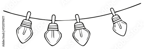 Doodle String Lights Garland Decoration Festive Celebration Festive Bulbs Decoration Festive Celebration Doodle