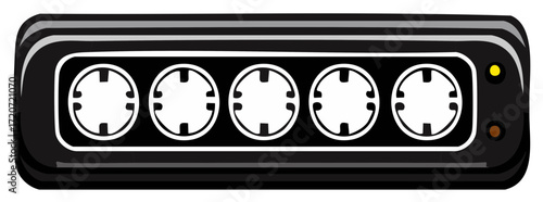 Synthesizer MIDI Ports Illustration: Audio Equipment Connectivity Interface for Electronic Music Production
