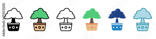 Plant Pot Icon Mini Illustration Icon. Use For Modern Concept, Print, Ui, Ux Kit, Web And App Development. Vector Related To Office, Education, Examination And More