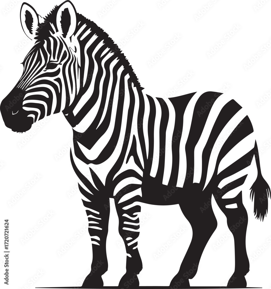 Fototapeta premium Abstract zebra vector icons collection in detailed black silhouettes