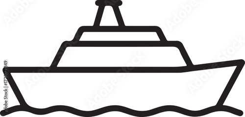 _Ship boat icon in outline vector style with white background (1).eps