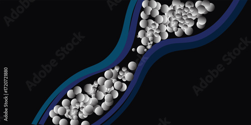 Wallpaper Mural Colorful abstract chaotic structure balls background, pharmacy and medical concept, isolated on black. 3d rendering Torontodigital.ca