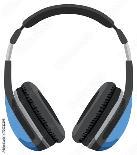 Modern Over-Ear Headphones with Blue Accents for Music and Sound