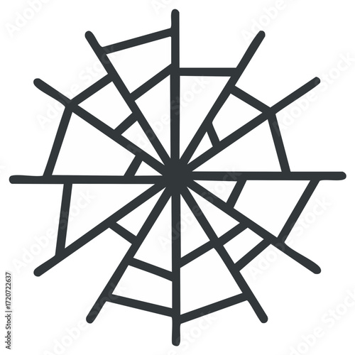 Abstract Spider Web Graphic Icon for Halloween Decoration or Internet Concept