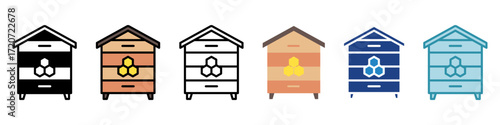 Bee Hive Icon Mini Illustration Icon. Use For Modern Concept, Print, Ui, Ux Kit, Web And App Development. Vector Related To Office, Education, Examination And More