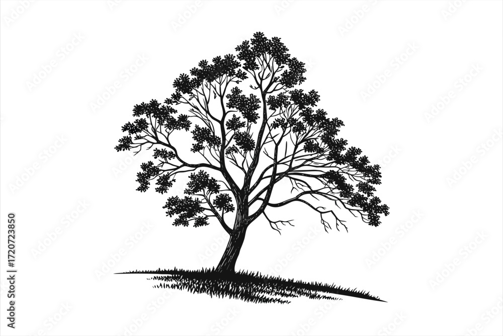 Fototapeta premium black tree vector on white background