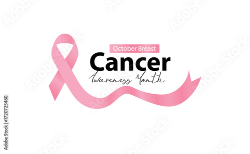 Breast Cancer awareness month (BCAM) banner or poster design with pink silky ribbon. is observed every year in October. Health care concept. Card, background design.