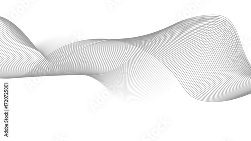 Abstract vector background with black wavy lines. Fluid vector shaped background. Abstract smooth wave on a white background.