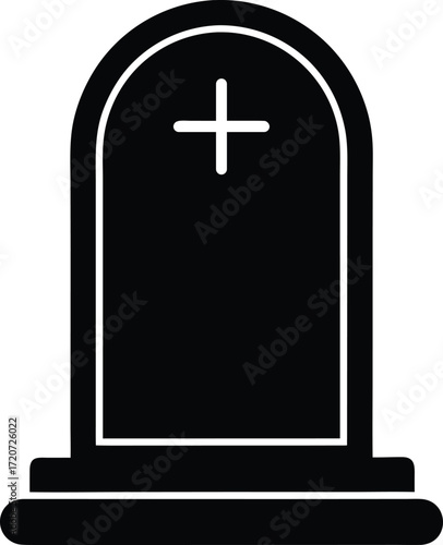 Gravestone silhouette vector art illustration