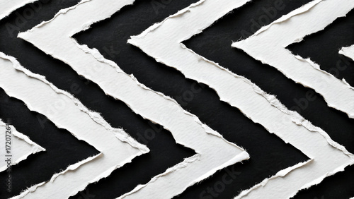 Abstract Black and White Torn Paper Zigzag Pattern