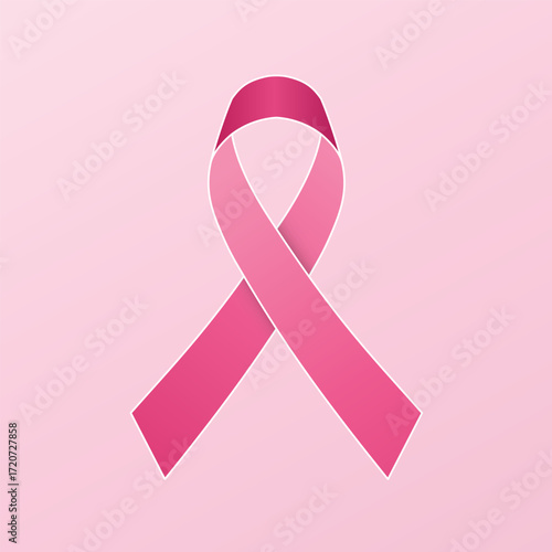 Vector design of pink ribbon in concept related to women and femininity