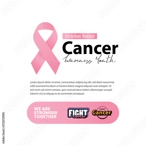 Breast Cancer awareness month (BCAM) banner or poster design with pink silky ribbon. is observed every year in October. Health care concept. Card, background design.