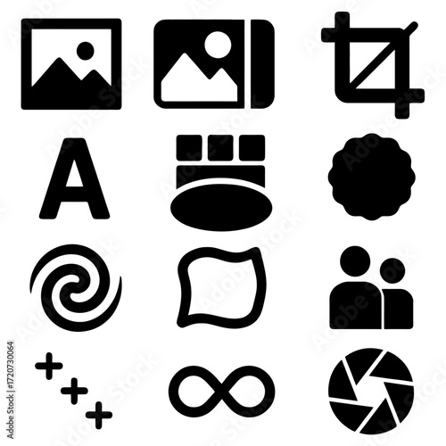Graphic Icons: A collection of graphic icons that convey messages effectively, creating clarity, and adding visual appeal for information-focused visuals.