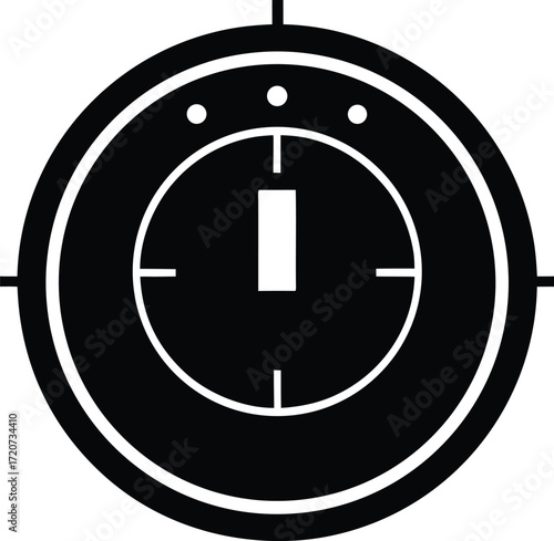 Countdown Symbol Silhouette Vector Art Illustration