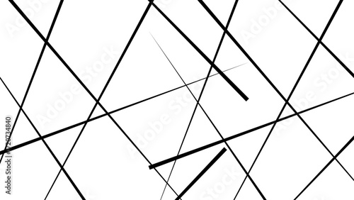 Abstract white background with random black lines, Random lines background. Abstract stripes or Geometric pattern.