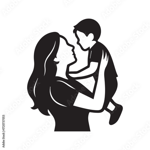 Loving mother holding her child in a heartfelt embrace, a family's bond illustrated with pure happiness