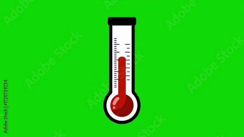 Wallpaper Mural Illustration of a thermometer measuring rising temperatures, symbolizing heat, fever, or climate change against a green screen Torontodigital.ca