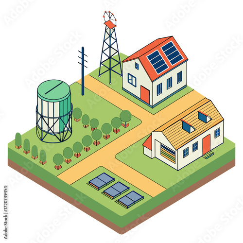 vector illustration of a residential building