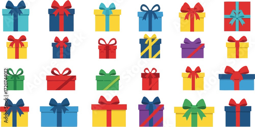 Colorful gift boxes vector illustration for any holiday editable vector